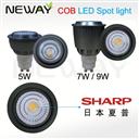 Sharp COB LED Spotlight Bulbs 9W GU10