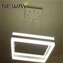 up-down lighting led hanging light square modern crystal chandelier